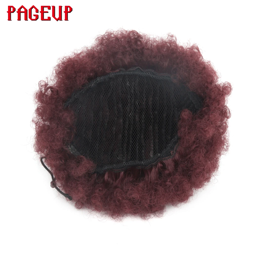 Pageup Synthetic Curly Hair Ponytail African American Short Afro Kinky Curly Wrap Drawstring Brown Puff Ponytail chignons Pageup Synthetic Curly Hair Ponytail African American Short Afro Kinky Curly Wrap Drawstring Brown Puff Ponytail chignons