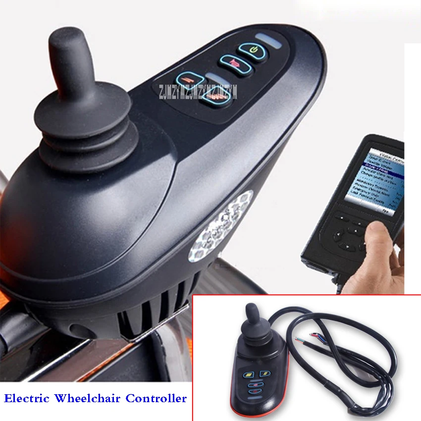 

DC 24V 50A Electric Wheelchair Controller Universal 360 Degrees Brush Motor Joystick Scooter Controller 5 Files Adjustable