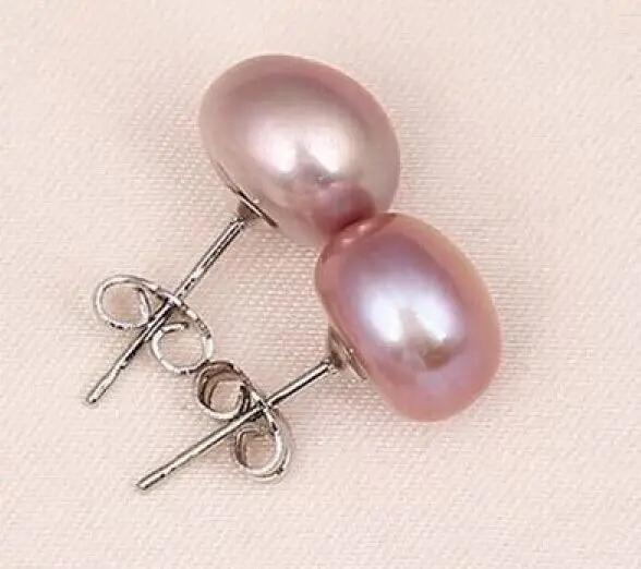 

A PAIR 11-12MM SOUTH SEA PURPLE PEARL EARRING AAA