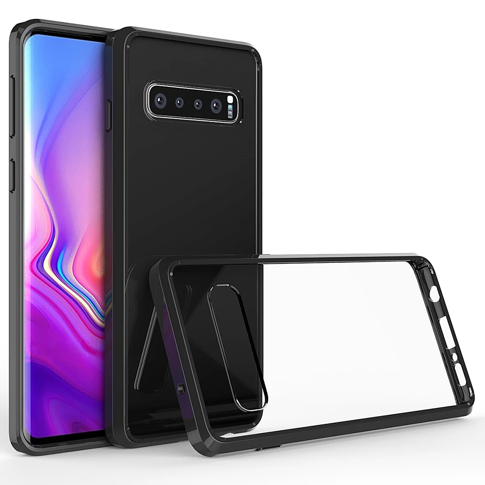 

Soft Silicon TPU/PC Case For Samsung Galaxy S10 Plus S10+ Fundas Capa Shockproof Crystal Clear Shell Hard Back Cover For S10Plus