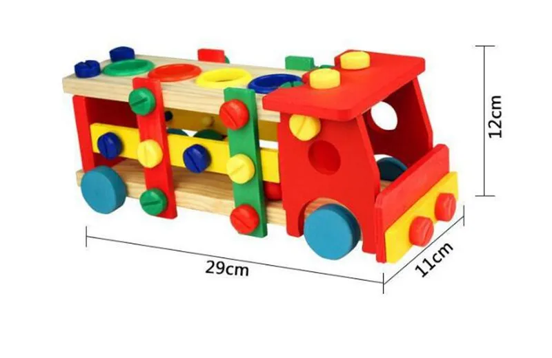 MOTOHOOD 111229cm Wooden Toys Screw Nut Truck Car Knock Ball Developmental Baby Intelligence Toys Educational Building Blocks (7)
