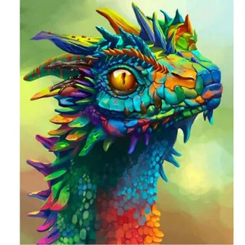 

Full Square/round Diamond 5D DIY Diamond Painting Color Dragon Embroidery Cross Stitch Rhinestone Mosaic Home Decor