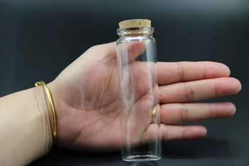 

50pcs 37*120mm Glass Bottles With Cork Wood 100ml Transparent Glass Bottle Jars Vials Clear Drift Bottle Storage Container Decor