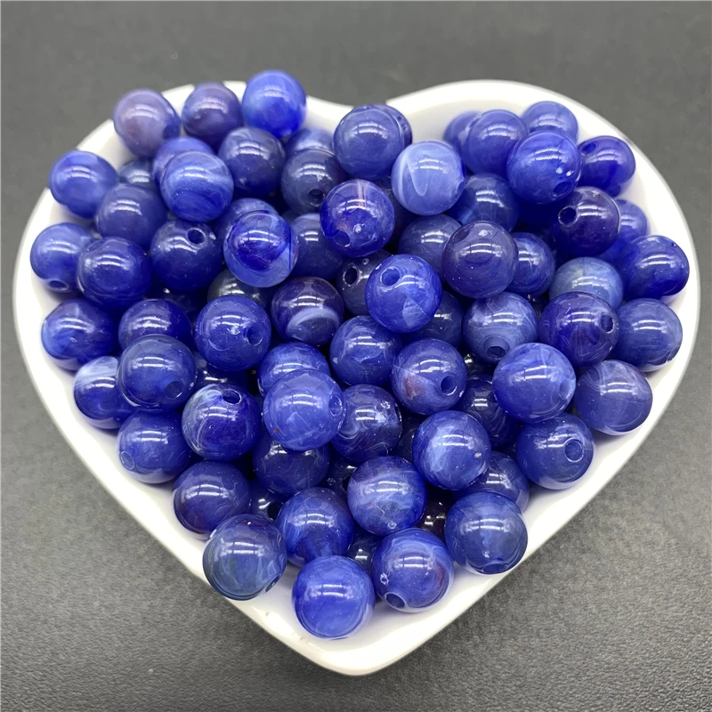 6mm 8mm 10mm Acrylic Spacer Beads Round Loose Cat's Eye Beads For Jewelry Making DIY Bracelet Necklace Accessories