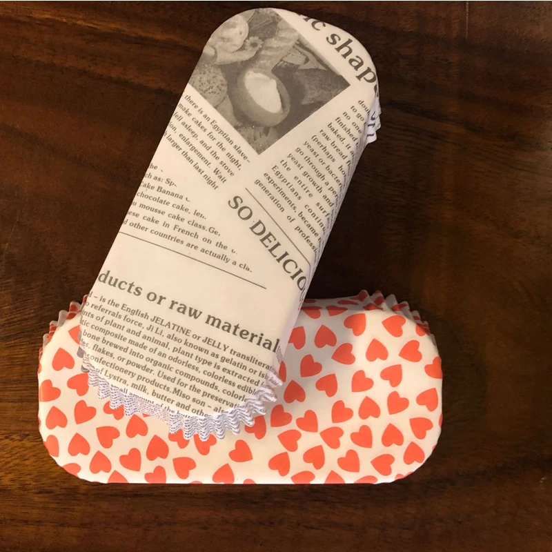 

Disposable Oval Eclair Liners Loaf Liners Bread Wrapper Loaf Pan Cupcake Liners Oilproof Paper Random color shipment 162*68*30