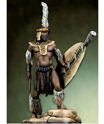 

1/24 75MM ANCIENT SOLDIER Zulu warrior man Resin figure Model kits Miniature gk Unassembly Unpainted