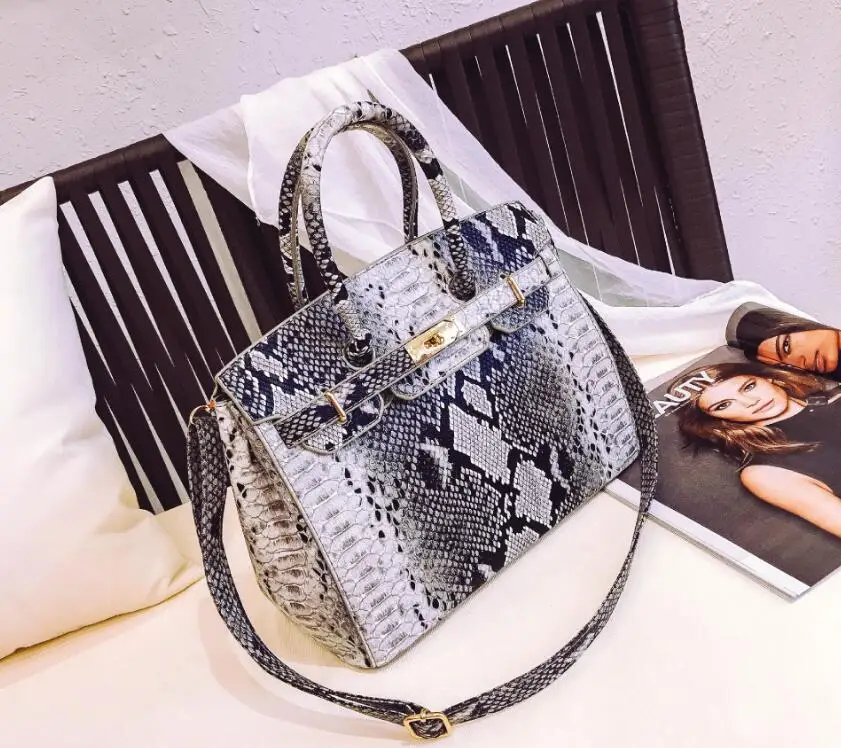 

New Luxury Designer Women PU Leather Handbags Fashion Ladies Serpentine Patten Shoulder Bag Casual Female Tote Crossbody Bags