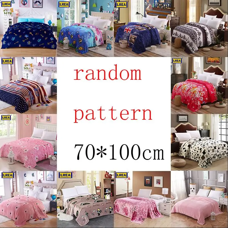 LREA плед мягкий и удобный коралловый флис для кровати и дивана сетки одеяла 4 вида размеров модный стиль высокое качество пледы - Цвет: random pattern