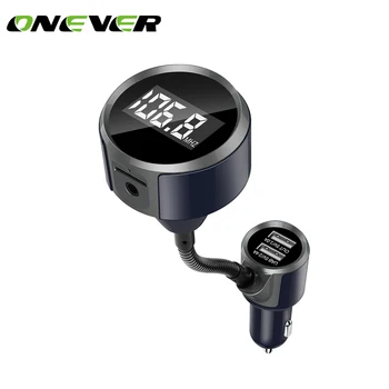 

Onever Rotatable FM Transmitter Bluetooth Handsfree Car Kit MP3 Radio Modulator USB TF Audio Player LCD Display Dual USB Charger