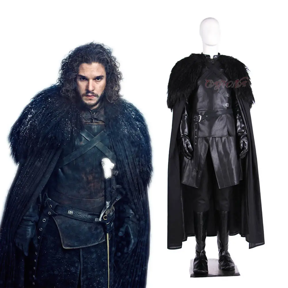

Cafiona New Movie Game of Thrones Jon Snow Cosplay Costume Cool Man Outfits Winter