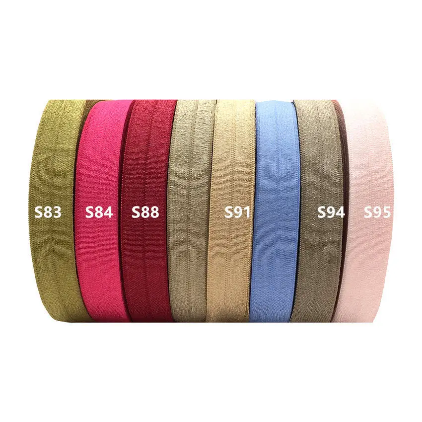 10 ярдов 5/" 15 мм одноцветная блестящая складывающаяся эластичная повязка из спандекса для детей повязка на голову для волос платье кружево отделка Шитье