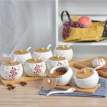 Оригинальные кухонные принадлежности мячи для гольфа керамические бамбуковые деревянные крышки Приправа бутылки для специй Приправа Коробка из трех частей