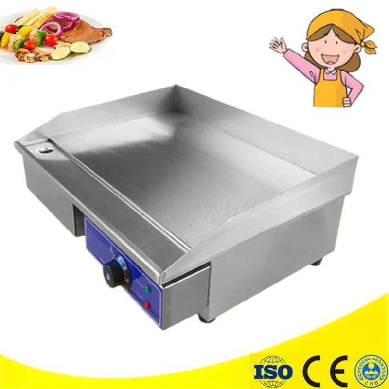 Brand New 220V/110V 3000W Stainless Steel Flat Grooved Kitchen Appliance Electric Griddles Fried