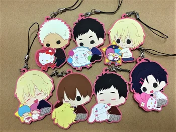 

2018 New arrival 6PCS/LOT Sanrio Boys / Sanrio Danshi Random send Japanese anime figure rubber mobile phone charms/keychain