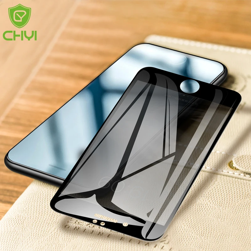 CHYI полное покрытие конфиденциальности Стекло для iPhone 6 7 8 plus протектор экрана 9H