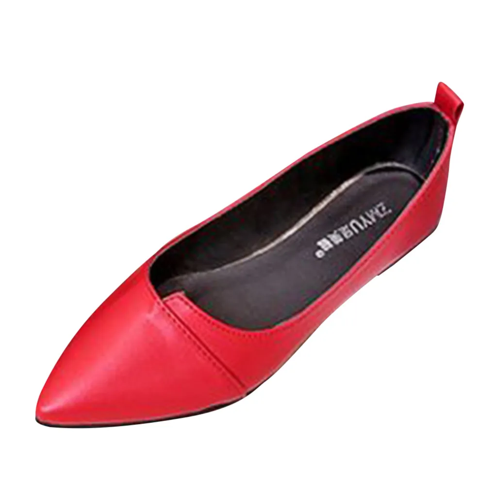 

mokingtop(mokingtop) Women Ladies Solid Pointed Toe Flat Heel Casual Loafers Single Shoes Sapatos femininos#g10