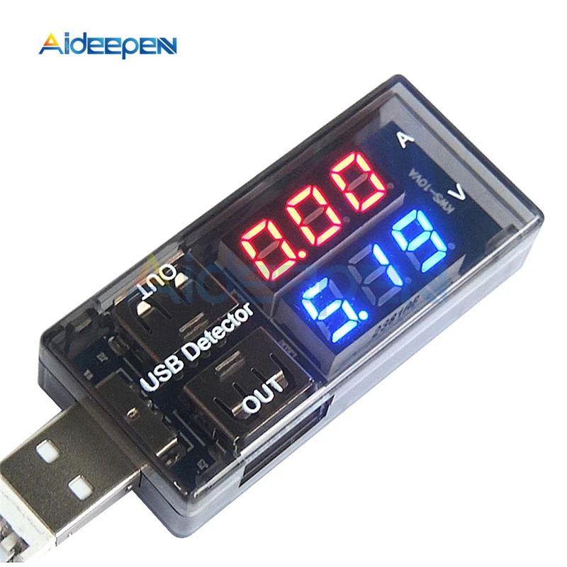 Красный + синий с двойным выходом USB ток напряжение зарядный детектор Тестер