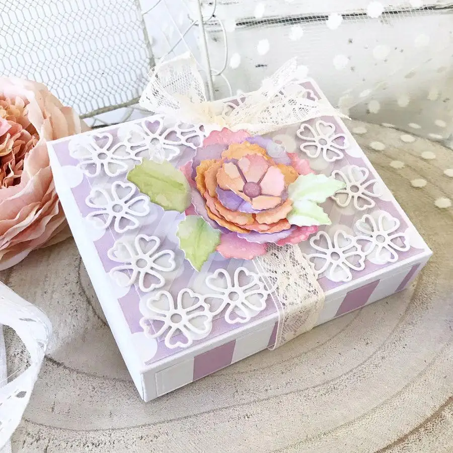 Милая коробка для резки металла трафарет DIY Скрапбукинг Фотоальбом тиснение