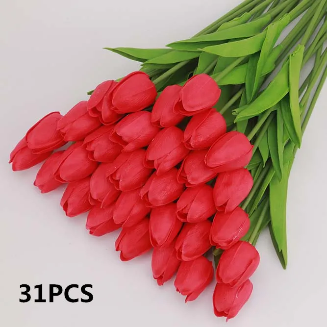 Zonaflor Tulip Artificial Flowers Accessories 31pcs Pu Real Touch