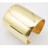 Punk Style 316L Stainless Steel Extra Wide Gold Color Bracelets Cuff Bangles Blank For Women 2