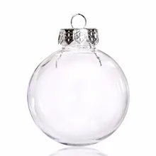 DIY Paintable/Shatterproof прозрачное Рождественское украшение, серебряный колпачок пластиковый шар, 100/упаковка