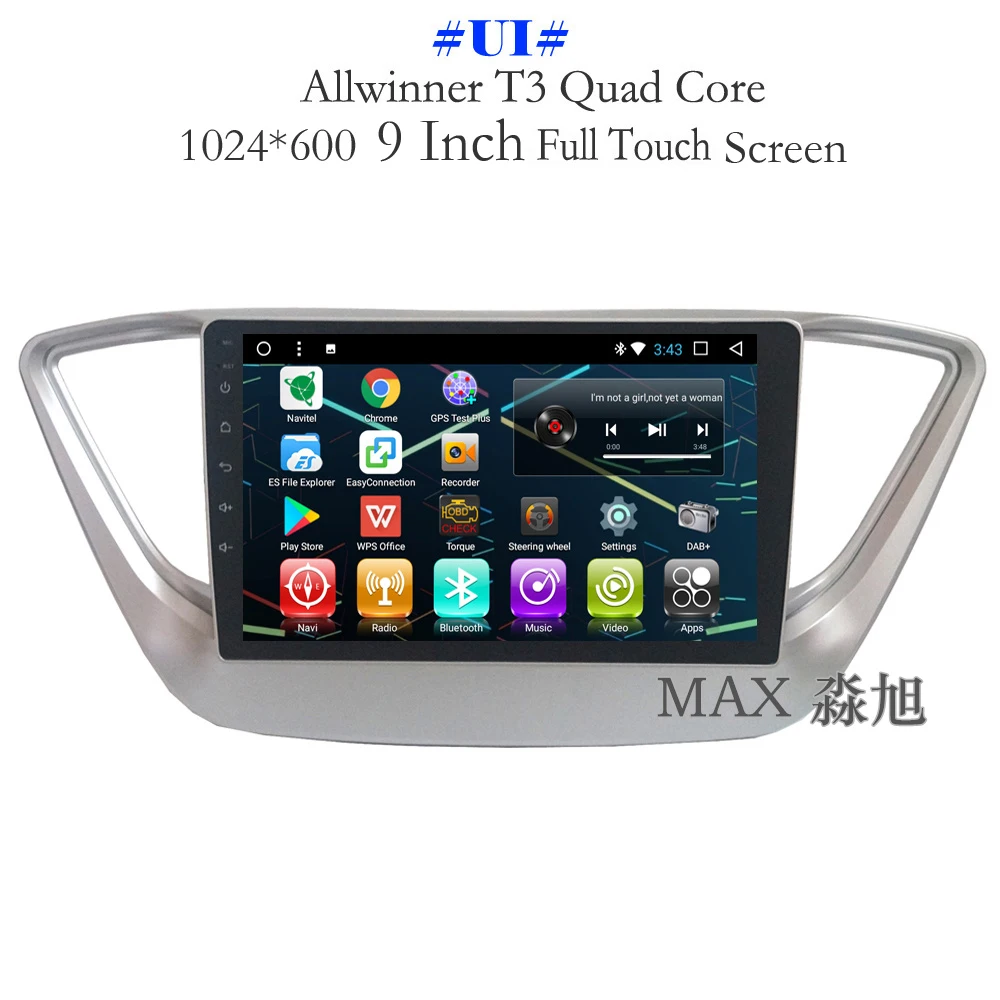 Sale MAX GPS Navigation System Android 8.1.0 Car DVD For Hyundai Verna Solaris 2017 2018 Car Radio RDS Map SWC 4G WiFi Bluetooth Call 1