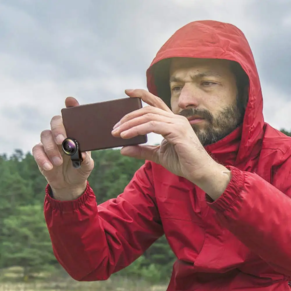 Ahowie 3в1 широкоугольный Макро рыбий глаз комплект линз для смартфона Объективы