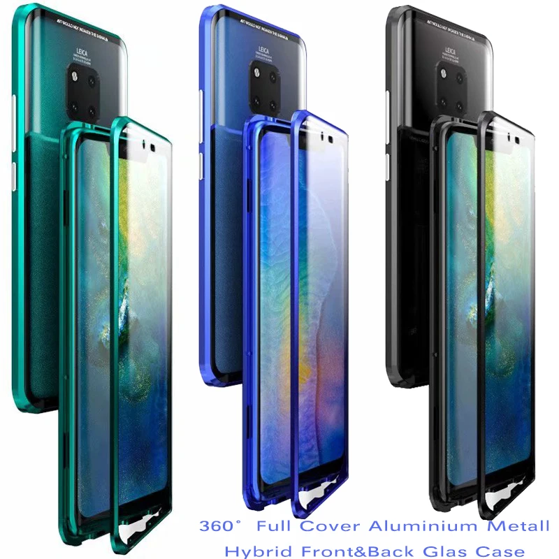 Чехол для Huawei Mate 20 Pro 360 Полное покрытие корпус Магнитная Адсорбция Алюминиевый