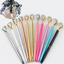 10 шт. металлические шариковые ручки алмазные искуственные и натуральные Самоцветы, стразы, ручка Роскошные модные украшения металлическая ручка партия Сублимация для девочек подарок