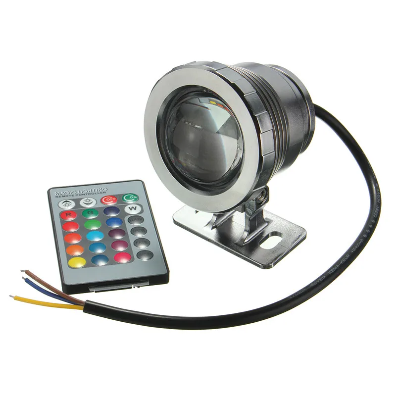 

DC 12V/AC 85-265V Waterproof IP68 5W RGB LED Light Fountain Pool Pond Spotlight Underwater Lamp With 24 keys Remote Control
