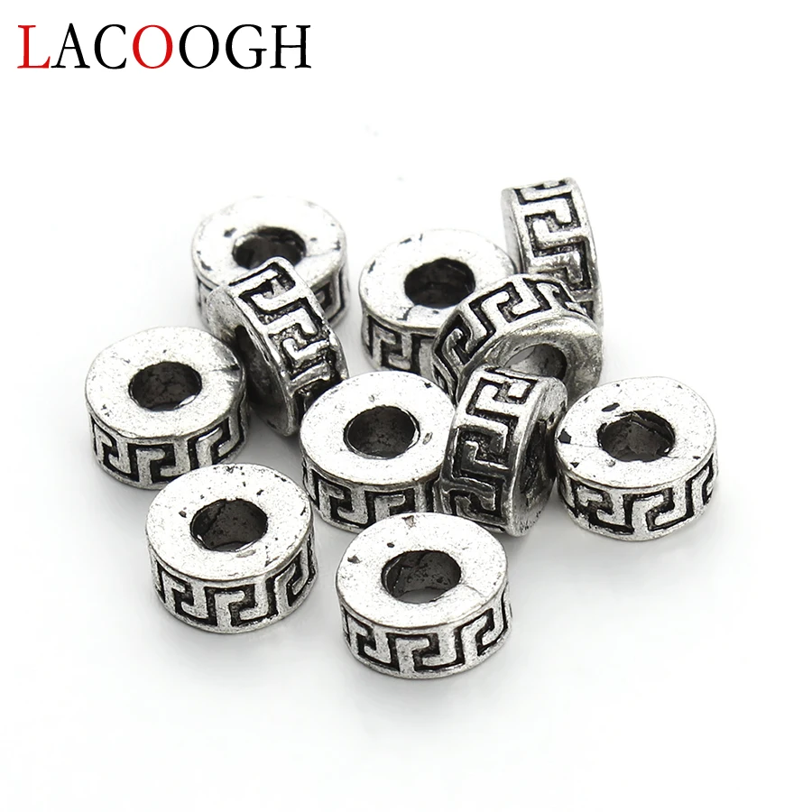 Wholesale 50pcs/lot Dia 7mm Antique Silver Jump Rings Spacer Beads For