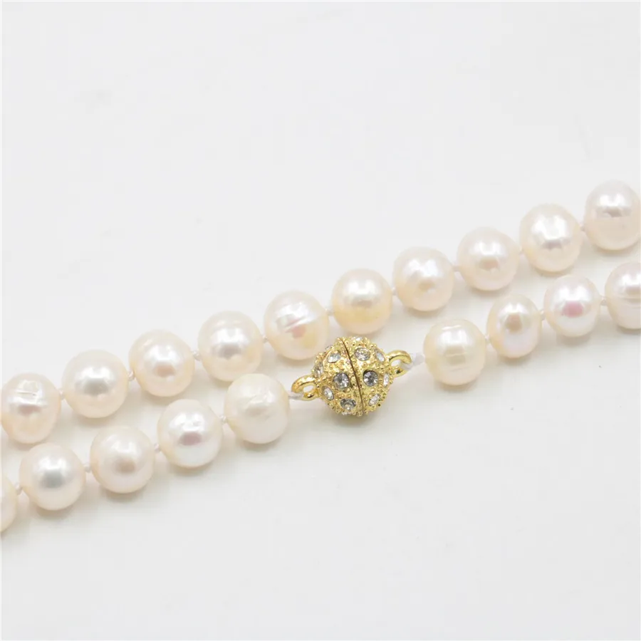 Женское ювелирное классическое модное горячее предложение, модный стиль, очаровательное 8-9 мм Белое пресноводное жемчужное ожерелье, рождественский подарок, 18 дюймов