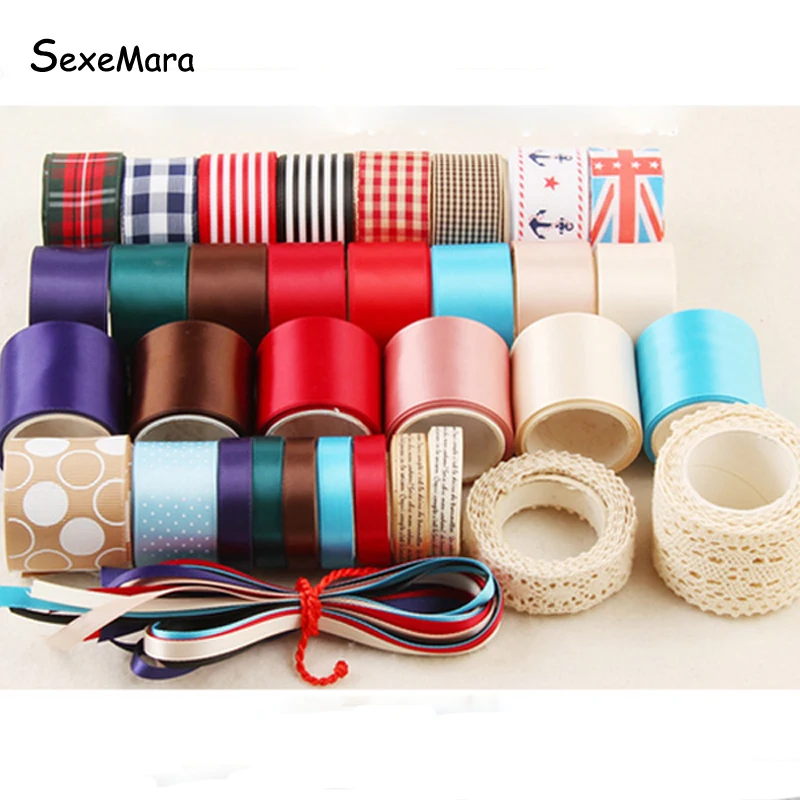 Excellent Quality Printed Grosgrain Ribbons Mixed Organza Satin