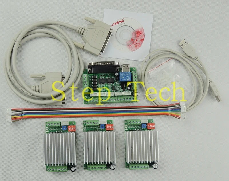 

CNC Router 3 Axis Kit,TB6600 3 Axis Stepper Motor Driver Controller kit 4.5A mach3 + one 5 axis breakout board
