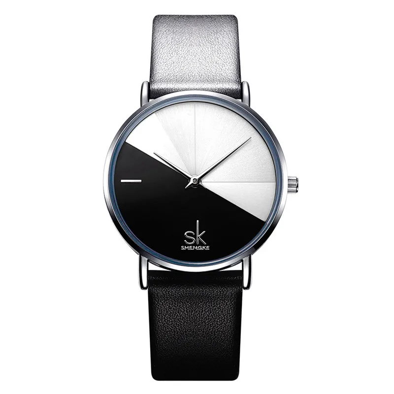 SK Luxury Leather Watches Women Creative Fashion Quartz Watches For Reloj Mujer 2018 Ladies Wrist Watch SHENGKE relogio feminino