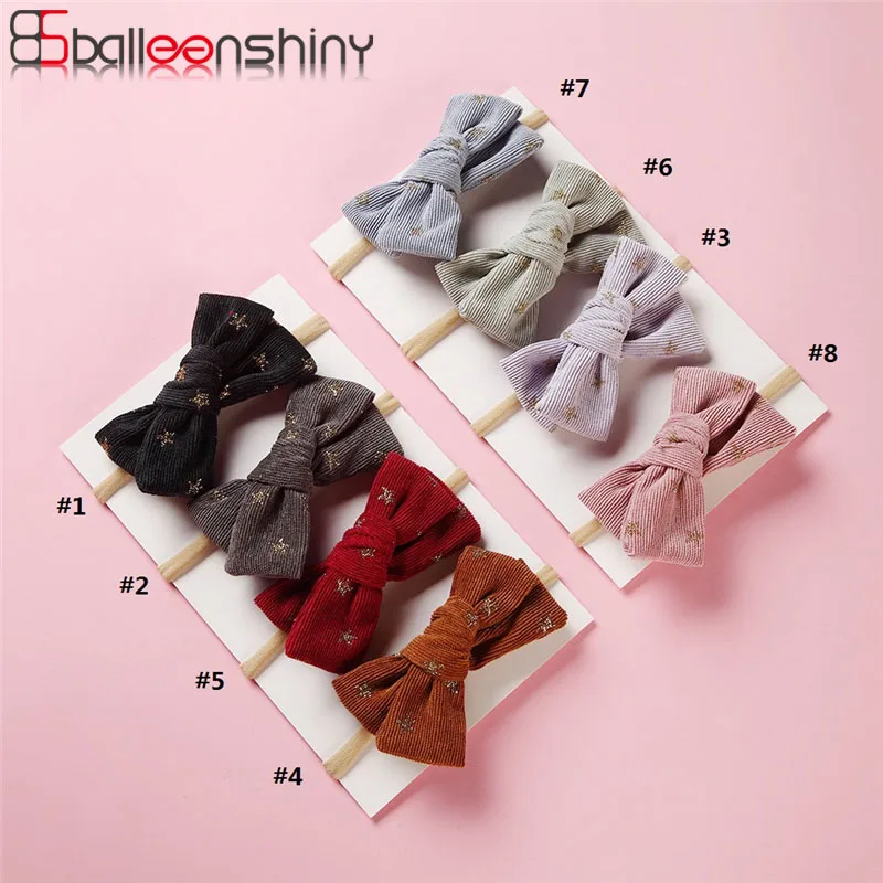 

BalleenShiny Diy Five-pointed Star Bow Headband Baby Nylon Hair Band Infant Toddler Newborn Photography Props Headwear Turban