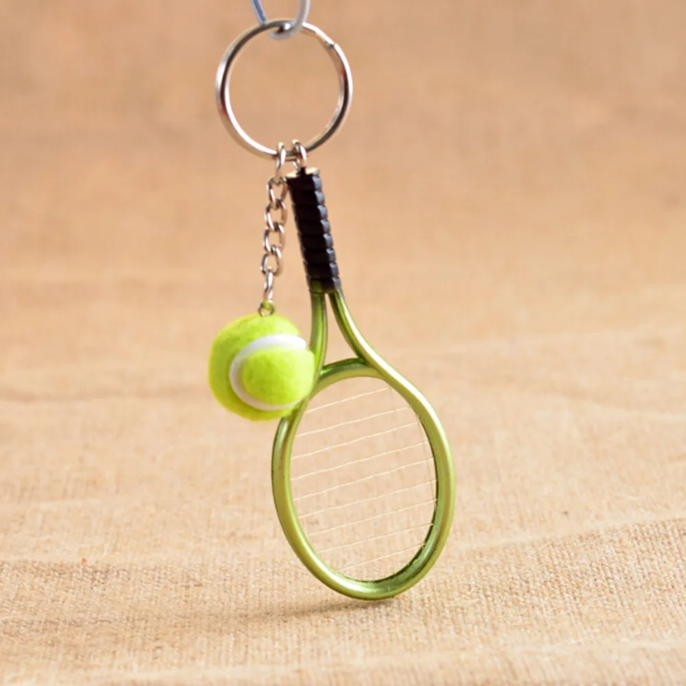 6 Color ! Creative Personality Tennis And Mini Tennis Racket Key Ring