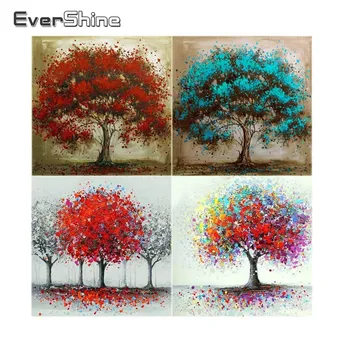 

EverShine New DIY Diamond Painting Cross Stitch Tree Picture Diamond Mosaic Full Square Diamond Embroidery Scenery Wall Decor