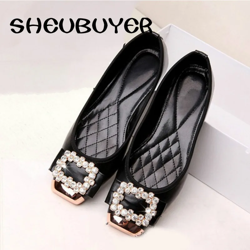 Women Flat Shoes 2017 Spring Autumn Shoes Elegant Rhinestone Flat Shoes