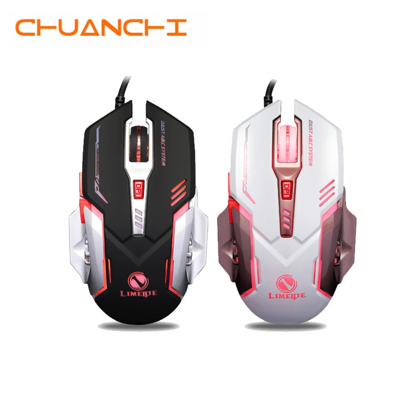 

CHUANCHI Wired Gaming Mouse 6 Button 2400 DPI Adjustable Computer Optical LED Game Mice USB Games Cable Mouse LOL for Gamer