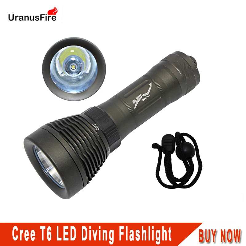 

Powerful LED Diving Flashlight XML T6 linterna torch 1200 lumens 18650 26650 battery Rechargeable tactical waterproof Dive light