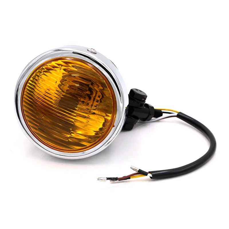 Nuoxintr 12V Motorcycle Headlight Lamp Metal Motocross Head Lamp For Harley Suzuki Cafe Racer Bobber Chopper