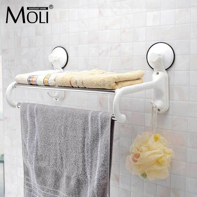 Aliexpress Suction Towel Holder Plastic Rack With Suction Towel Holder Plastic Rack With Bar And Hooks Wall Cup Shelf Bathroom