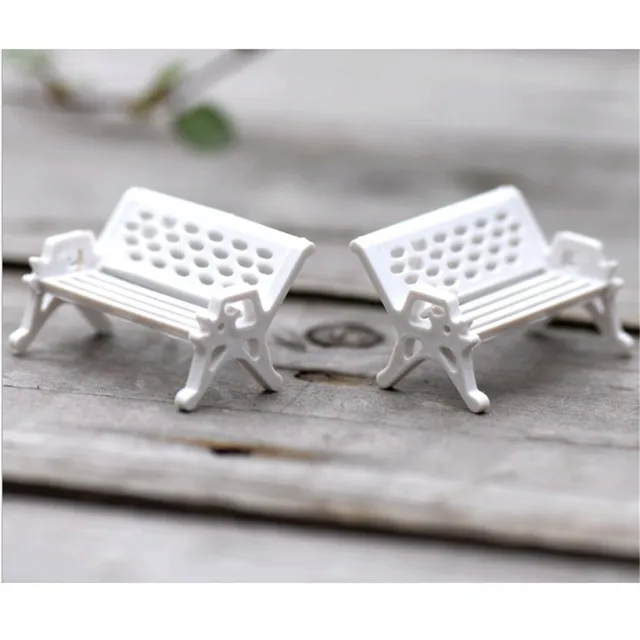 1pc Diy White Park Bench Seat Moss Bottle Garden Ornament Miniature 1pc Diy White Park Bench Seat Moss Bottle Garden Ornament Miniature Mini Craft
