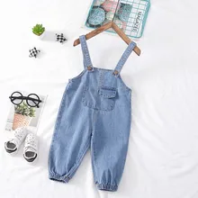 Рост 80-100 см, новинка года, весенние джинсовые штаны для маленьких мальчиков, 1 предмет, модный стильный джинсовый комбинезон для малышей, детские джинсы