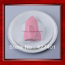 Высококачественная 45x45 см розовая полиэфирная прозрачная салфетка/скатерть/гостиничная салфетка/салфетки обеденные(Прямая с фабрики