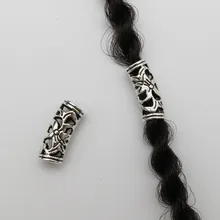 15 шт./лот Тибетский серебристый металлический волос dread дредлок бусины манжеты трубчатые кольца для укладки волос аксессуары около 4,6 мм отверстие