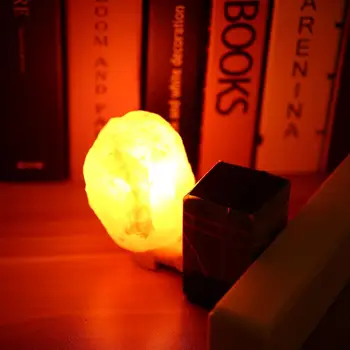 

15W Natural Shaped Rorate Himalayan Salt Lamp Air Purifier Crystal Salt Rock Bedside lamp Night Light Aisle Bedroom