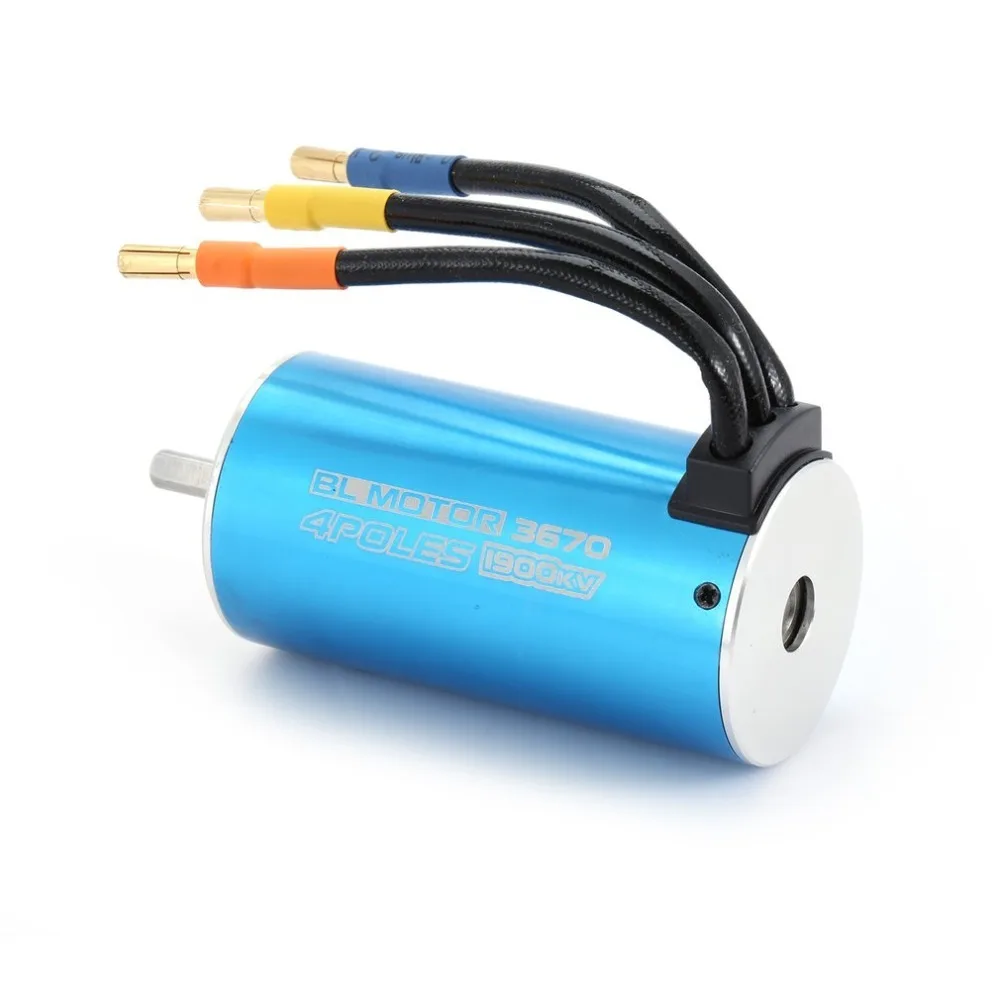 

3670 1900KV 4 poles Sensorless Brushless Motor with 120A Electronic Speed Controller Combo Set for 1/8 RC Car and Truck Motors