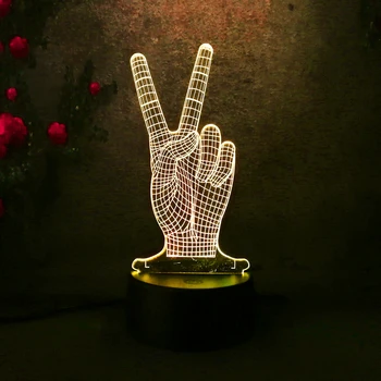 

free shipping New 2017 home decoration The victory 3D night light colorful touch LED lamp 7 color changing table bedroom Light